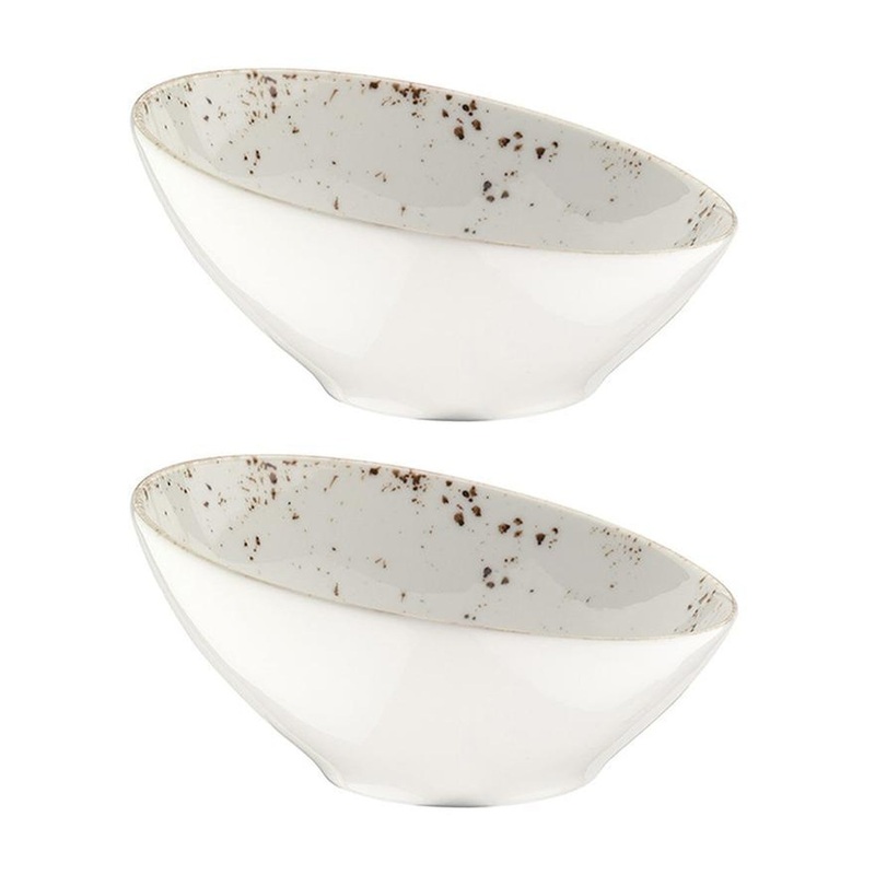 Grain dia.7.25″ h:3.25″ 15 oz. Round Decorated Porcelain Bowl (Set of 2)