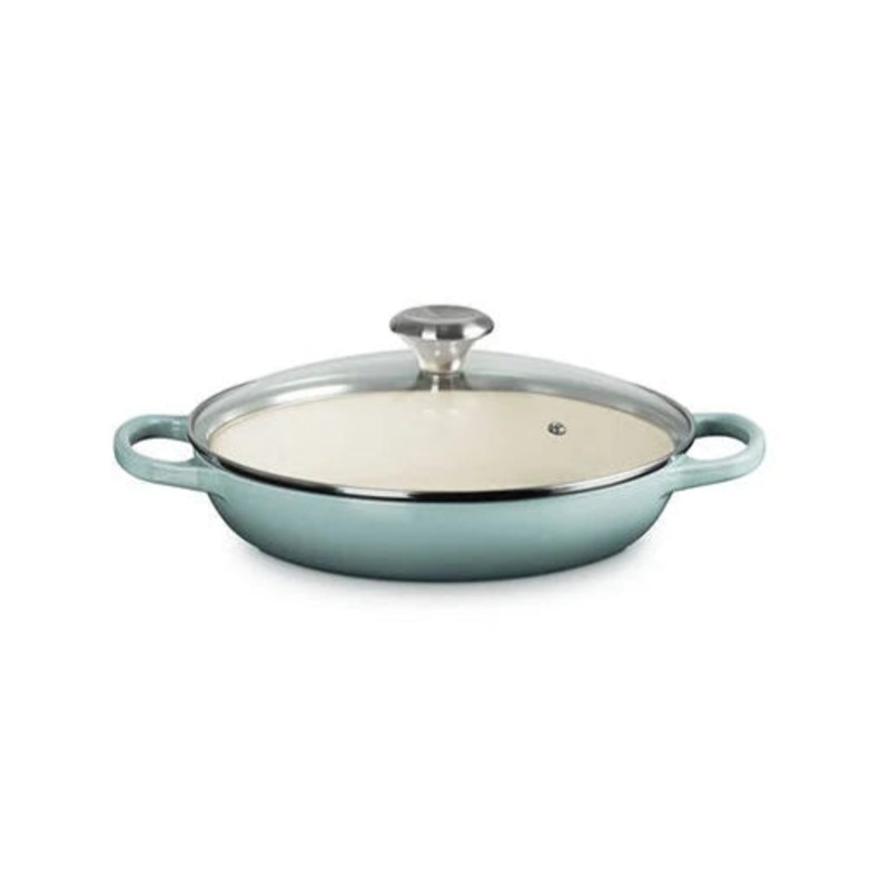 Le Creuset – 2.25 Qt. Signature Braiser with Glass Lid – Sea Salt (Promo)