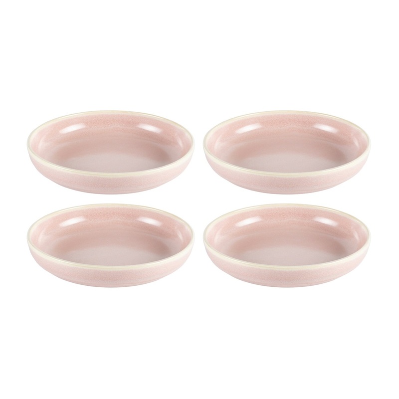 Pink Pott dia.9″ h:1.75″ 36 oz. Round Pink Porcelain Bowl (Set of 4)