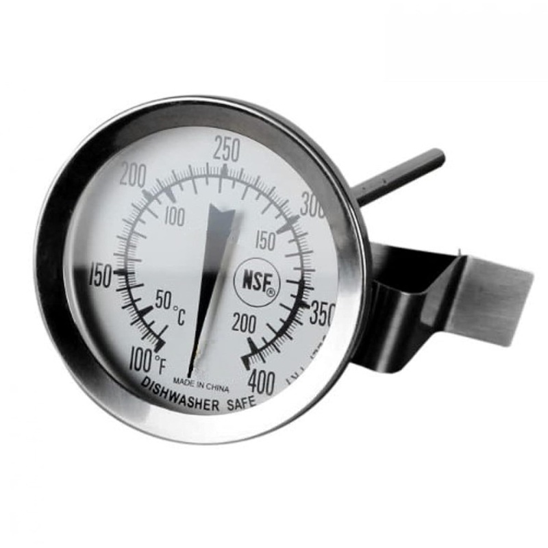 Stainless Steel 5 1/2″ Candy Deep Fry Probe Thermometer with Pot Clip, 100F to 400F – Deep Frying Thermometer for Candy Maple Syrup Cheese Sugar