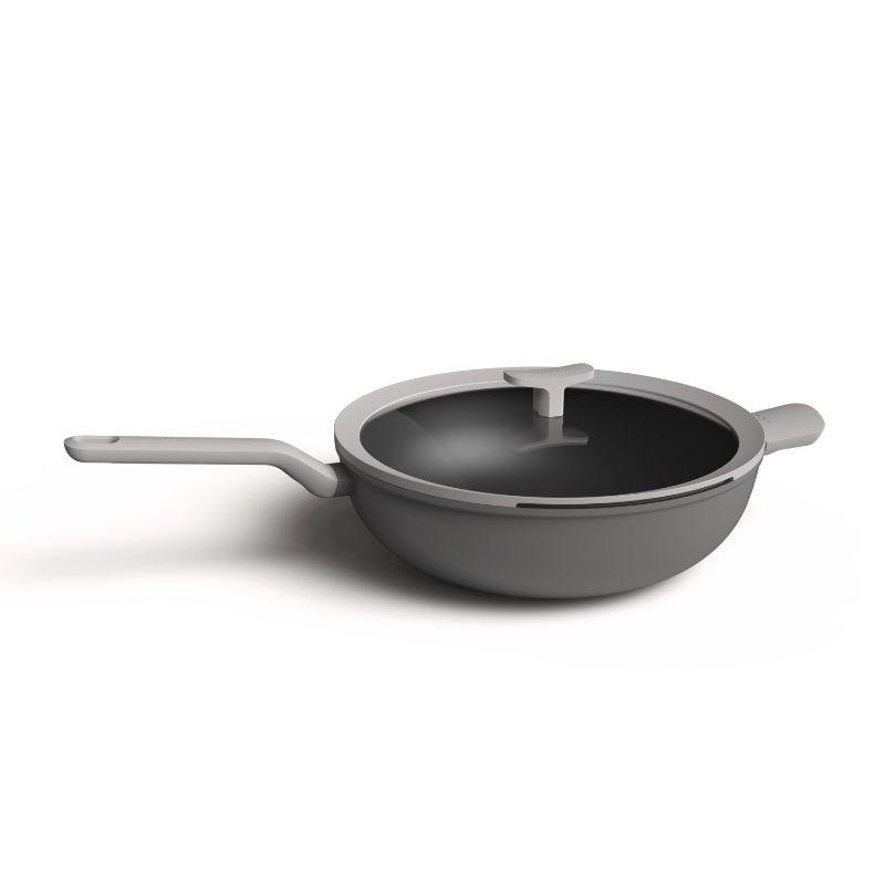 BergHOFF Leo 12.5″ Non-stick Wok 6.2Qt., Gray, Glass Lid