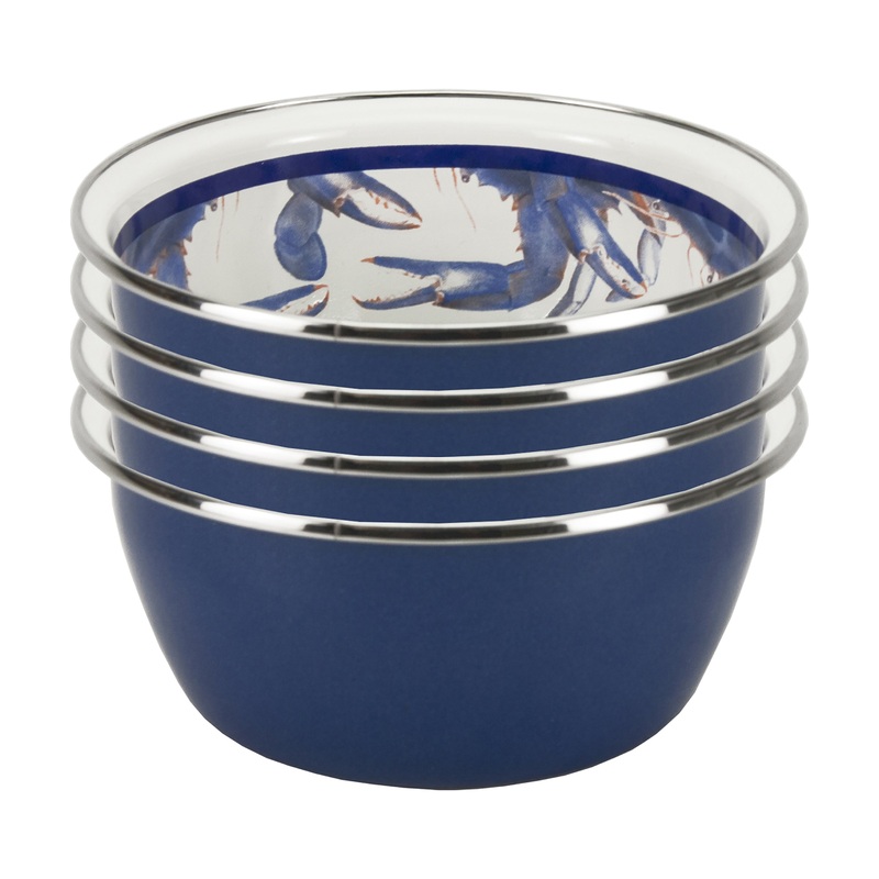 Blue Crab Salad Bowls – Set of 4