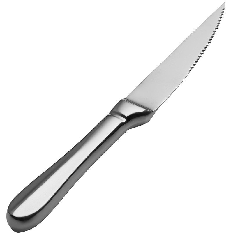 Bon Chef S1120 Chambers 9 3/4″ 13/0 Stainless Steel Gaucho Hollow Handle Steak Knife – 12/Pack