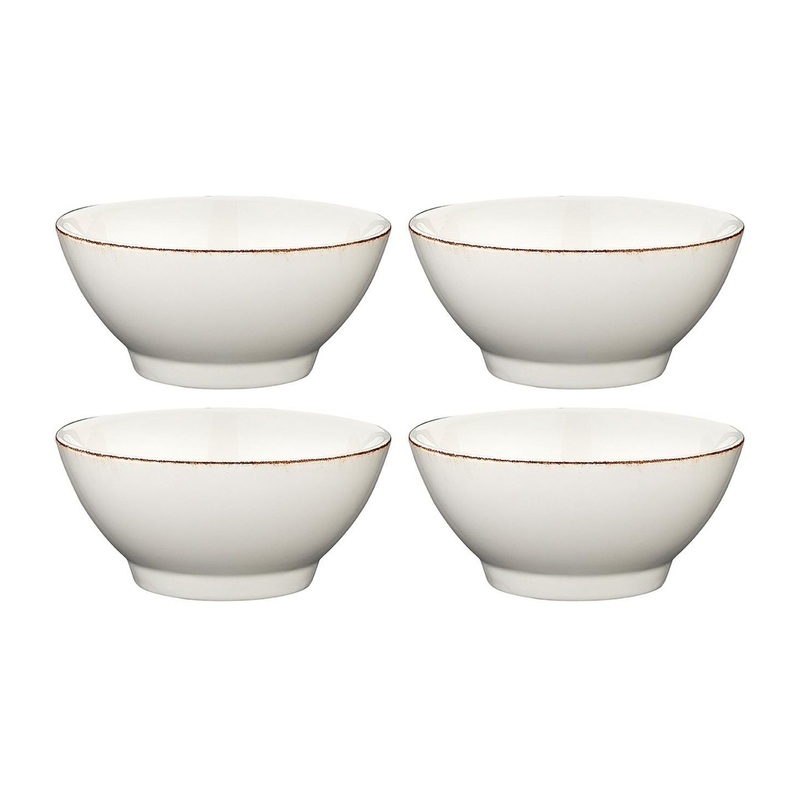 Retro dia.5.5″ h:2.75″ 15 oz. Round Decorated Porcelain Bowl (Set of 4)