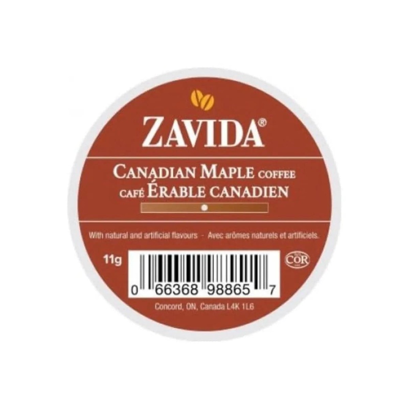 Zavida Canadian Maple Single-Serve Coffee Pods (Box of 24)