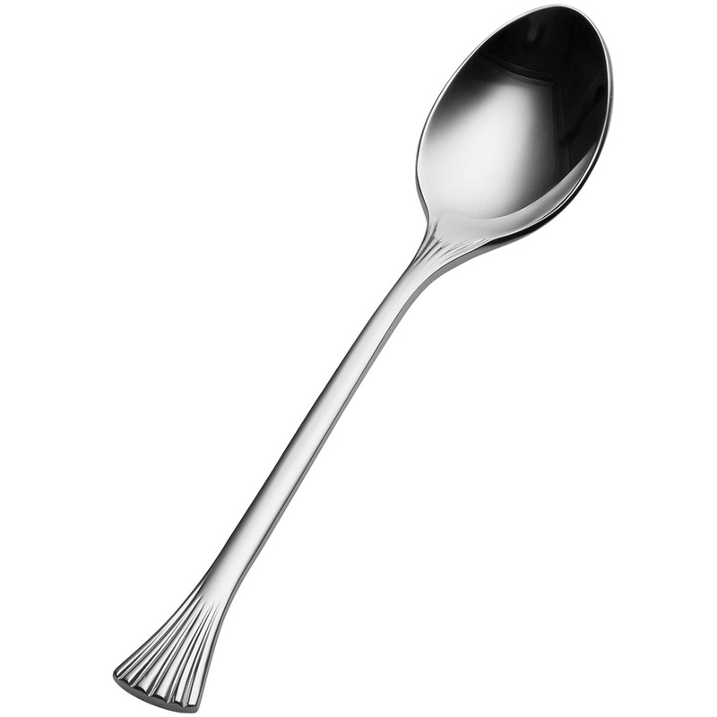 Bon Chef S2800 Mimosa 6 1/4″ 18/10 Stainless Steel Extra Heavy Weight Teaspoon – 12/Pack