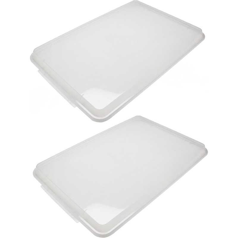 Set of 2 Polypropylene Sheet Pan Covers | Clear, Durable & Stackable Baking Tray Lids for Cookies, Cakes & Pastries | Ideal for Home, Bakeries & Restaurants
