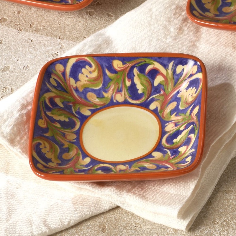 Villa della Luna Square Ceramic Wine Tapas Plate