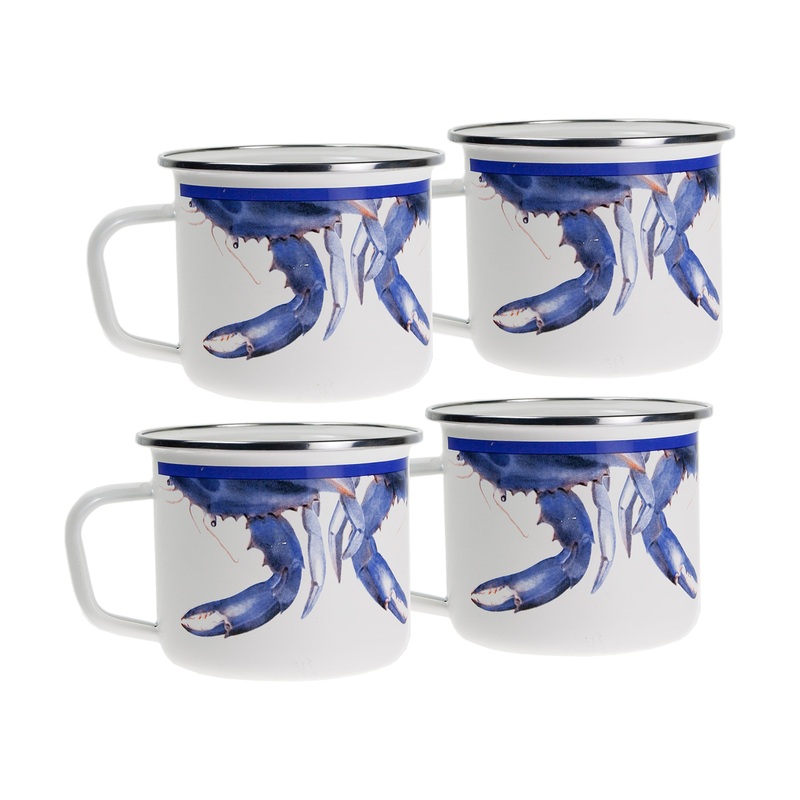 Blue Crab 24 oz Grande Mugs – Set of 4
