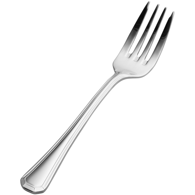 Bon Chef S507 Prism 7 1/16″ 18/10 Stainless Steel Extra Heavy Salad / Dessert Fork – 12/Pack
