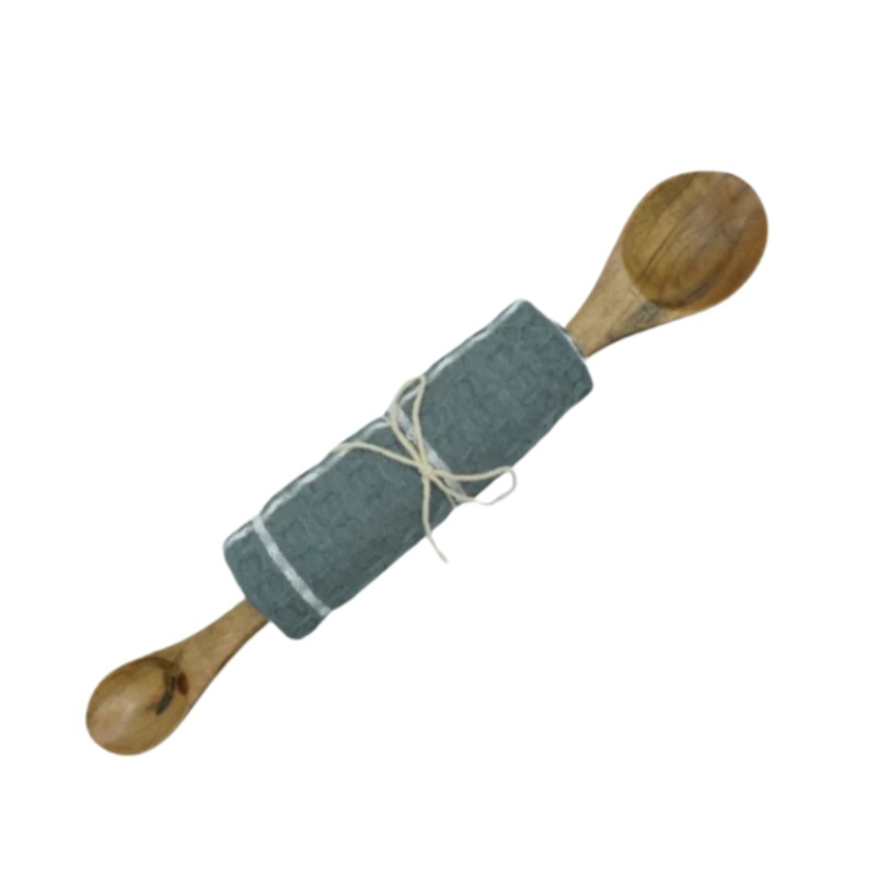 Kitchen Towel & Two Sided Spoon (2 Piece Set) – Blue
