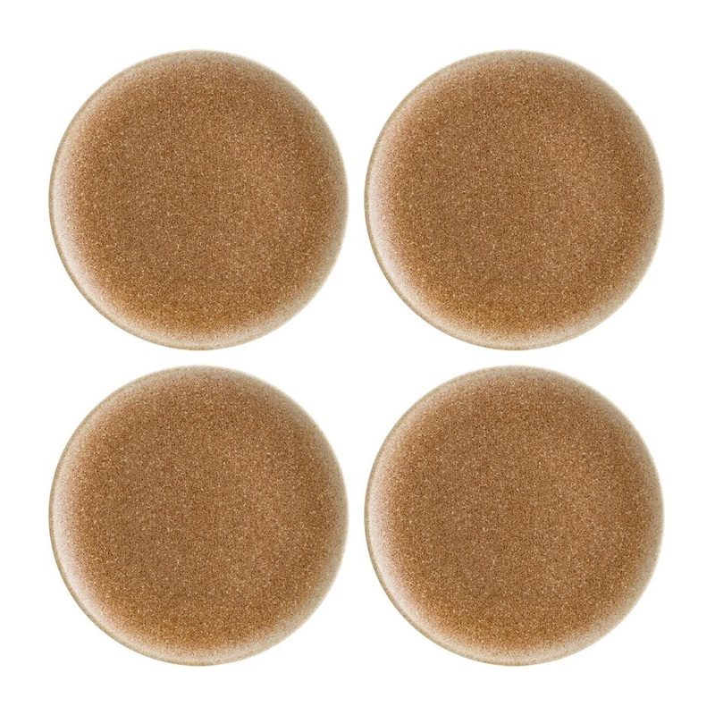 Luca Salmon Matte dia.10.5″ Round Brown Porcelain Plate (Set of 4)
