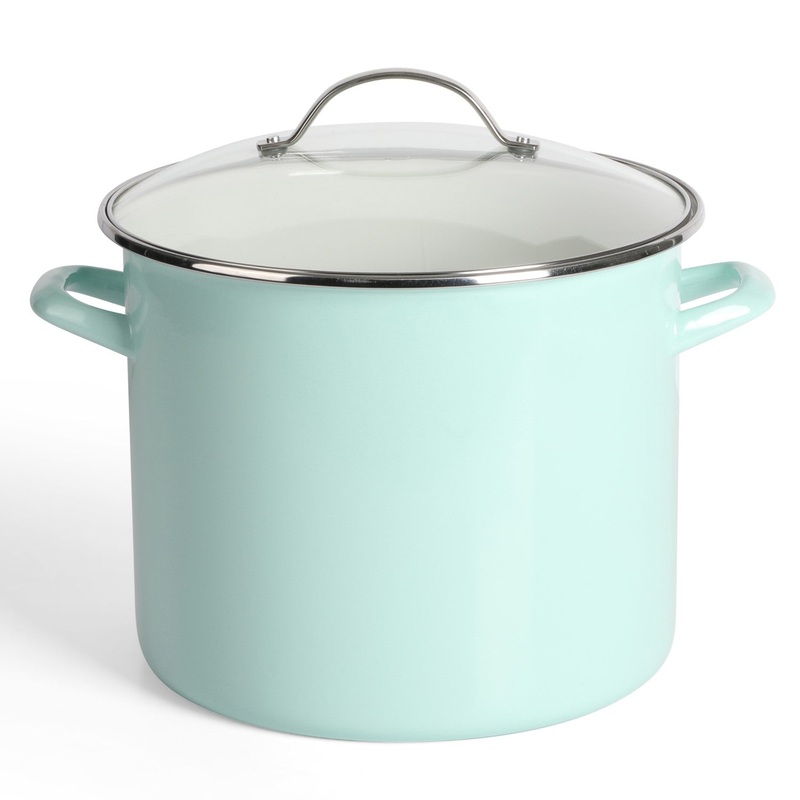 Martha Stewart Thayer Enamel on Steel 12-Quart Stock Pot w/ Glass Lid