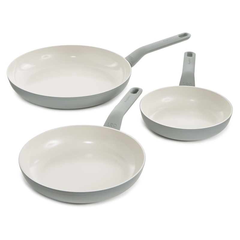 BergHOFF Balance 3Pc Nonstick Ceramic Frying Pan Set, Recycled Aluminum, Moonmist