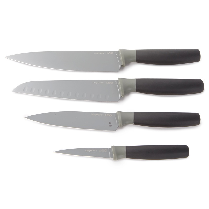 BergHOFF Leo Balance 4Pc Nonstick Stainless Steel Cutlery Set, Recycled Material, Grey