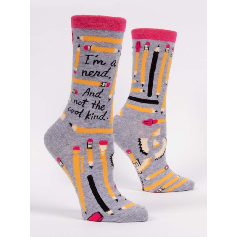 Blue Q Women’s Crew Socks – I’m a Nerd and Not the Cool Kind