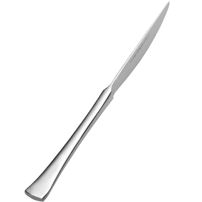 Bon Chef S3211 Aspen 9″ 13/0 Stainless Steel Extra Heavy Solid Handle Dinner Knife – 12/Pack