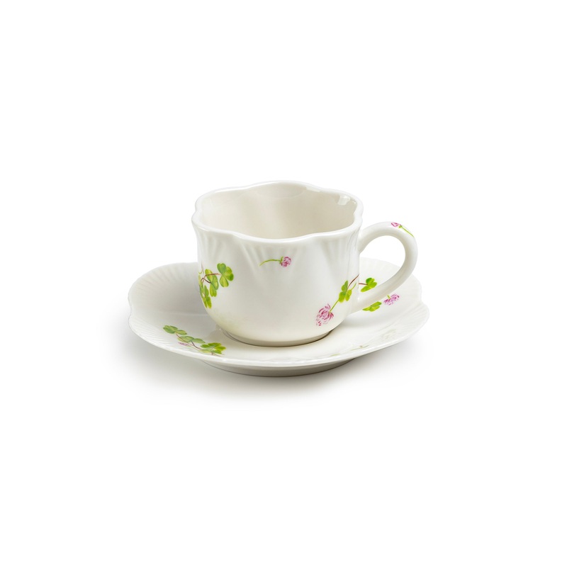 Julia’s Clover Garden Fine Porcelain Tea Cup and Saucer