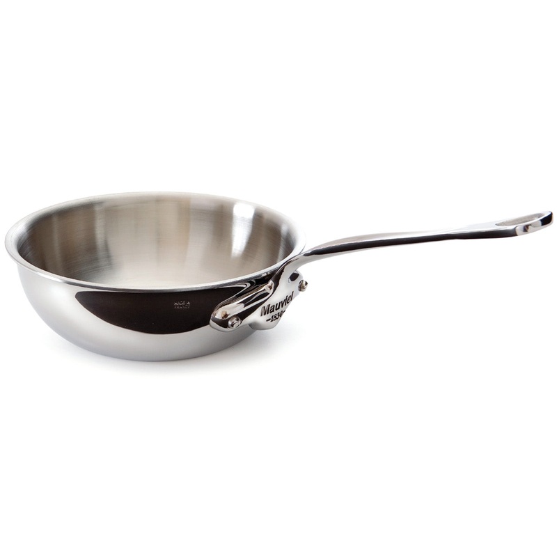 Mauviel M’Cook 2.1 qt. Stainless Steel Curved Splayed Saute Pan