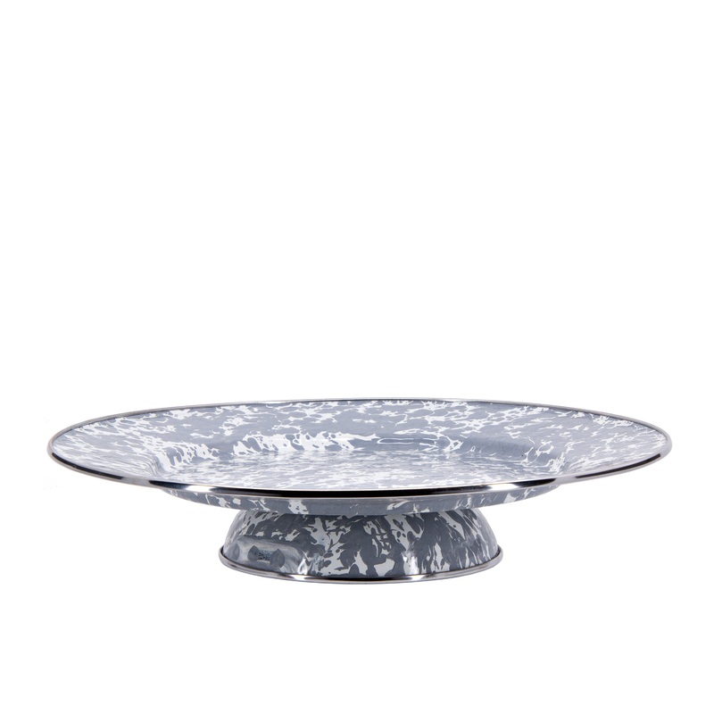 Swirl Cake Plate, Grey
