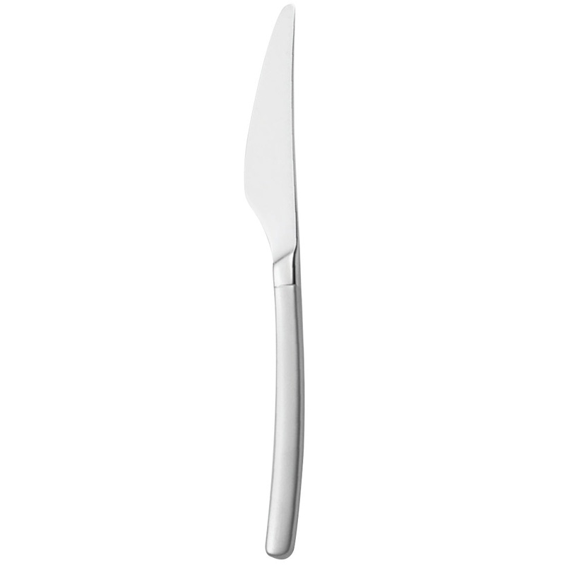 Walco S2545 Frosted Vogue 8 13/16″ 18/10 Stainless Steel Extra Heavy Weight Dinner Knife – 12/Pack
