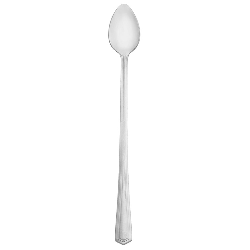 Walco TR04L Mark 10″ 18/0 Stainless Steel Medium Weight Long Iced Tea Spoon – 12/Pack