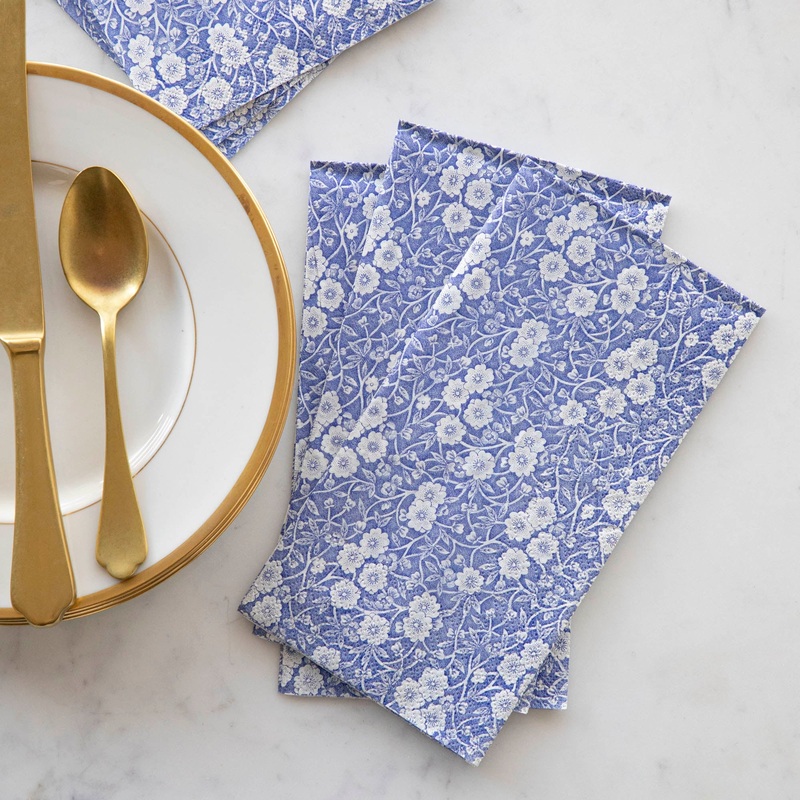 Hester & Cook Blue Calico Guest Napkins