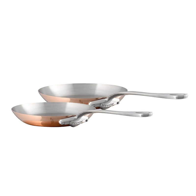 Mauviel M’Heritage M’150 S 2-Piece Copper Frying Pan Set With Cast Stainless Steel Handles
