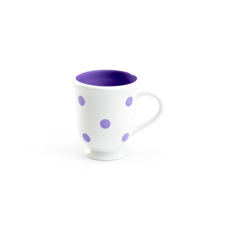 Polka Dots Mug – Lavender on White