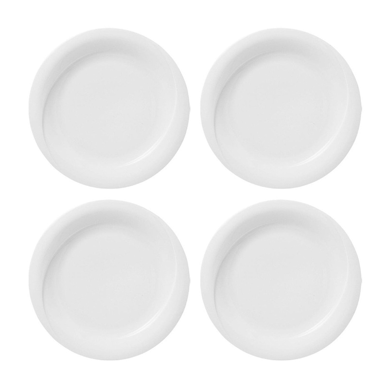Porcelain X-tanbul dia.7.25″ Round White Porcelain Plate (Set of 4)