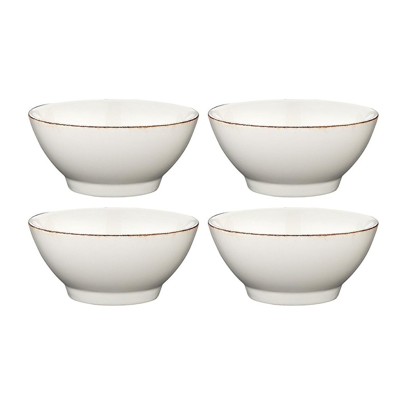 Retro dia.4.75″ h:2.25″ 10 oz. Round Decorated Porcelain Bowl (Set of 4)