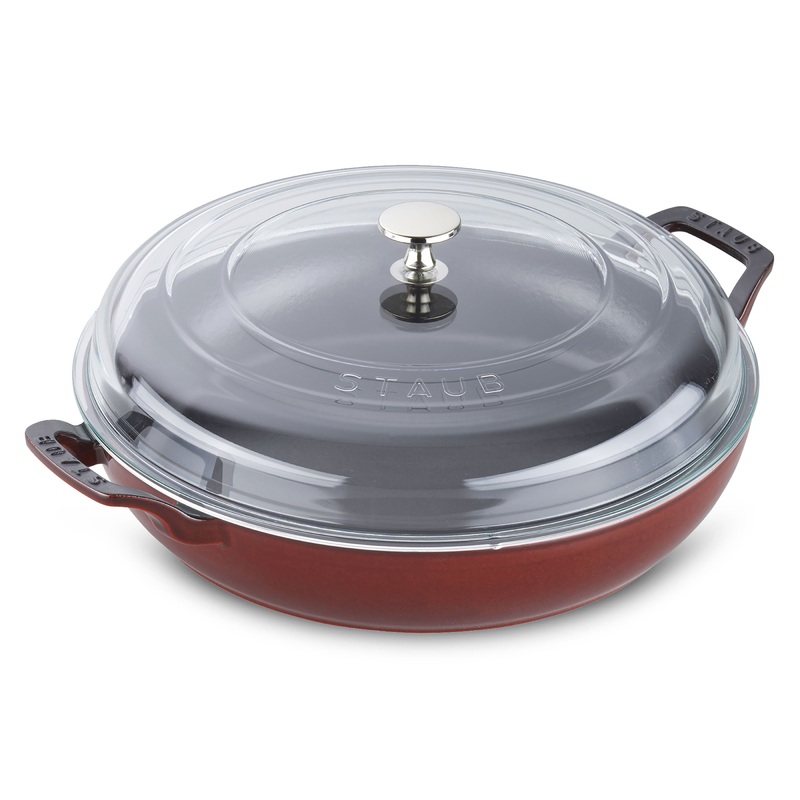 Staub 3.5 Qt Braiser with Glass Lid – Grenadine