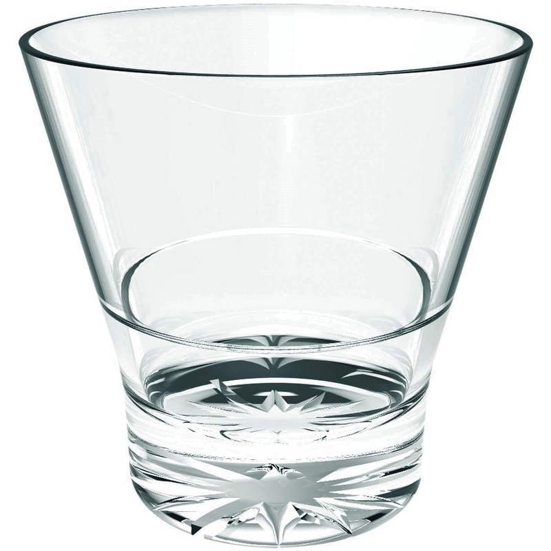V-Shape Rock Glass Polycarbonate with Starburst Heavy Base Clear Color Comes in each – Liquor Cocktail Glass for Bar Old Fashioned Whiskey Glass Rocks Glass for Scotch Bourbon