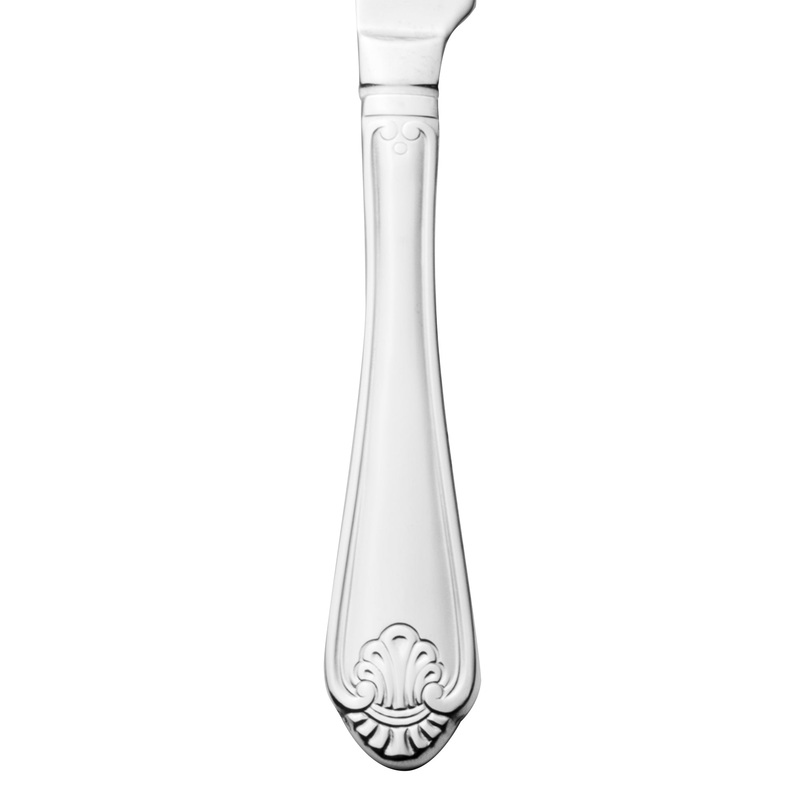 Walco 5445 Danish Pride 9 1/4″ 18/0 Stainless Steel Heavy Weight Dinner Knife – 12/Pack