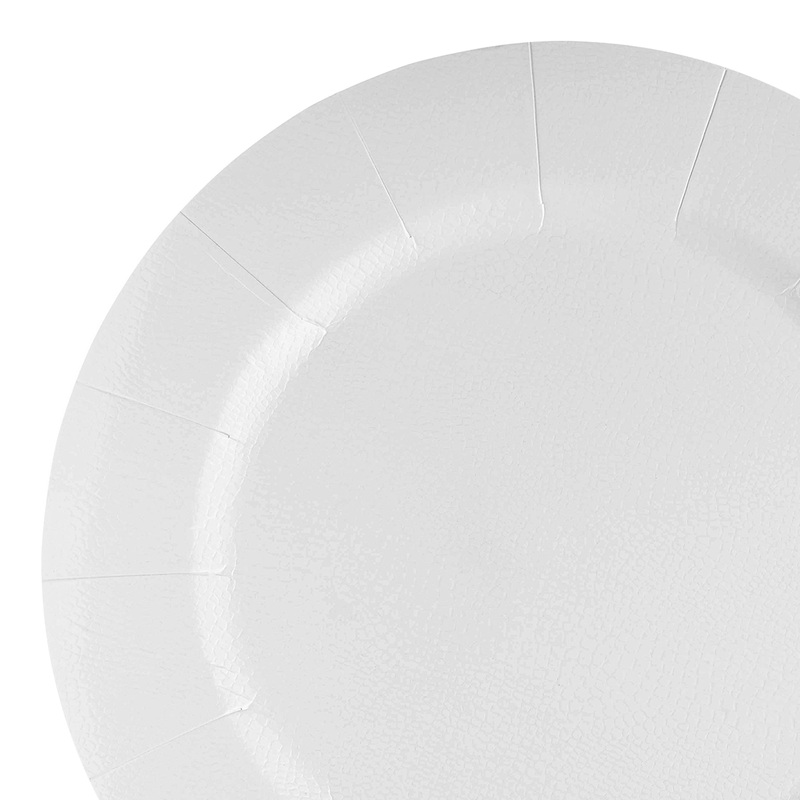 White Round Disposable Paper Charger Plates (13″)
