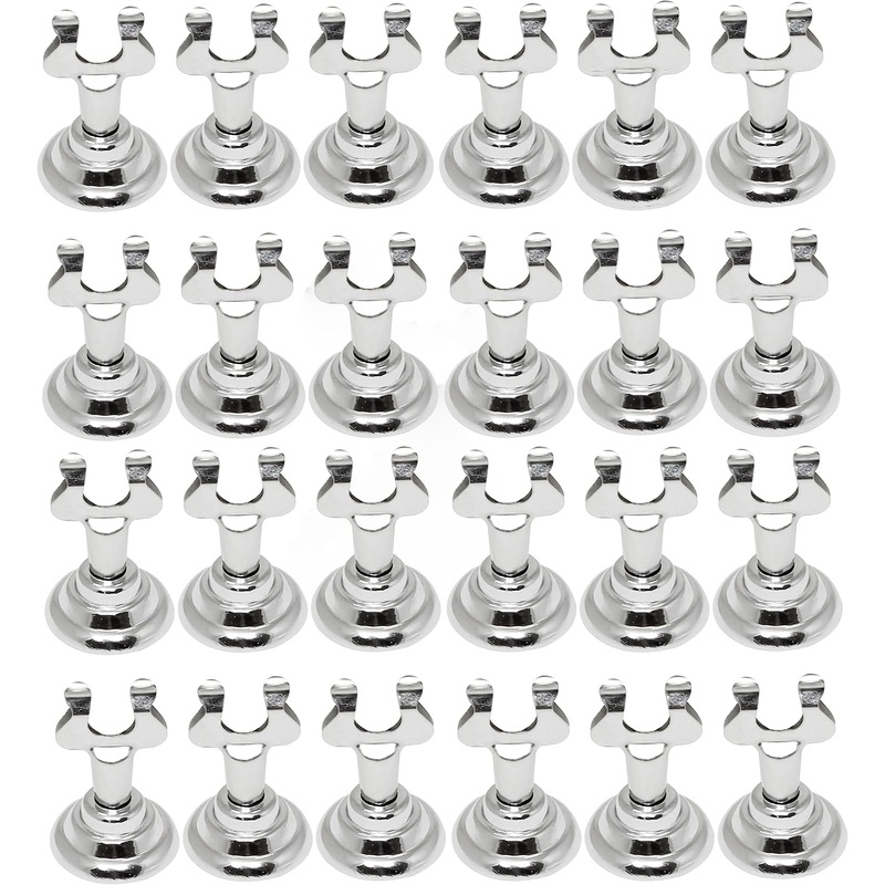 Clip Table Sign Menu Holder with Heavy Base Chrome Finish Set of 24- Table Number Holder Card Display Table Card Holders Table Sign Stand for Centerpieces Wedding Reception Party Birthday