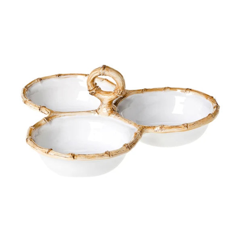 Juliska Bamboo 9″ Triple Bowl Server – Natural