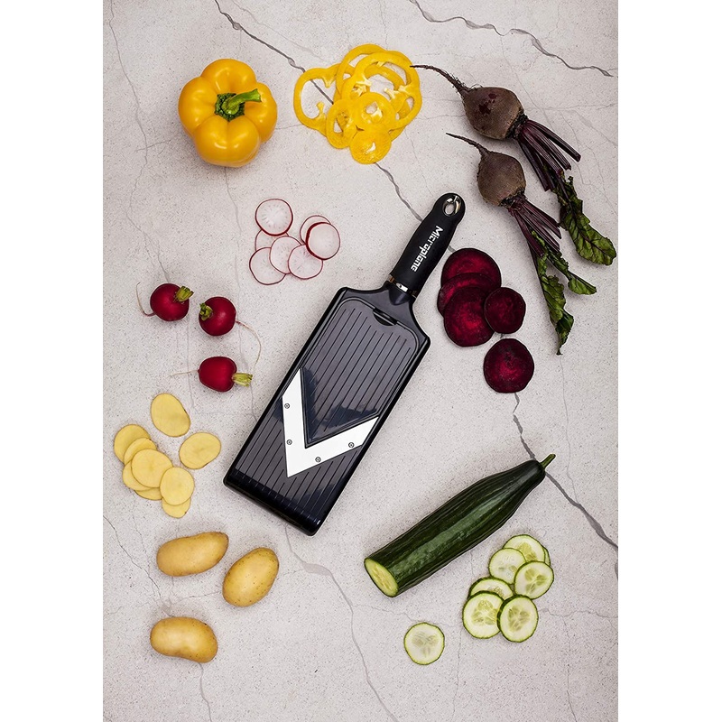 Microplane Adjustable V-Slicer w/ Julienne Blade, Black