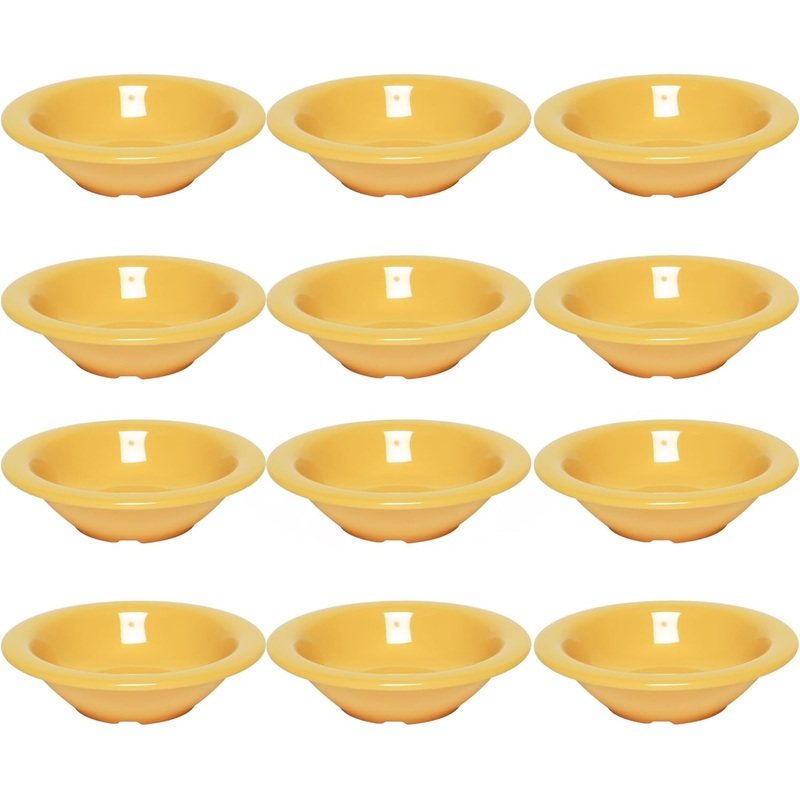 Salad Bowls Melamine Set of 12- Dishwasher Safe Break-Resistant Reusable Bowls Serving Bowl Soup Bowls for Fruits Salad Kitchen Restaurants