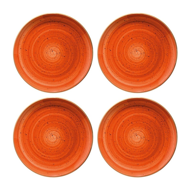 Terracota dia.9″ Round Terracotta Porcelain Plate (Set of 4)