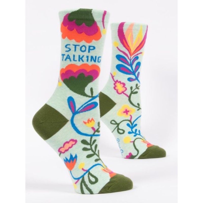 Blue Q Women’s Crew Socks – Stop Talking