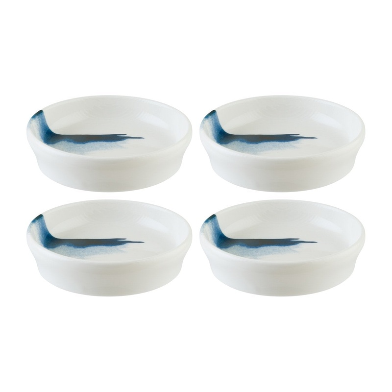 Blue Wave dia.4″ h:1″ 1 oz. Round Decorated Porcelain Bowl (Set of 4)