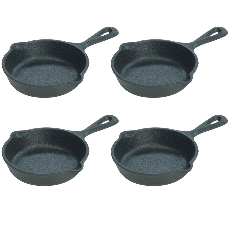 Lodge 3.5 Inch Seasoned Cast Iron Mini Skillet, Set of 4