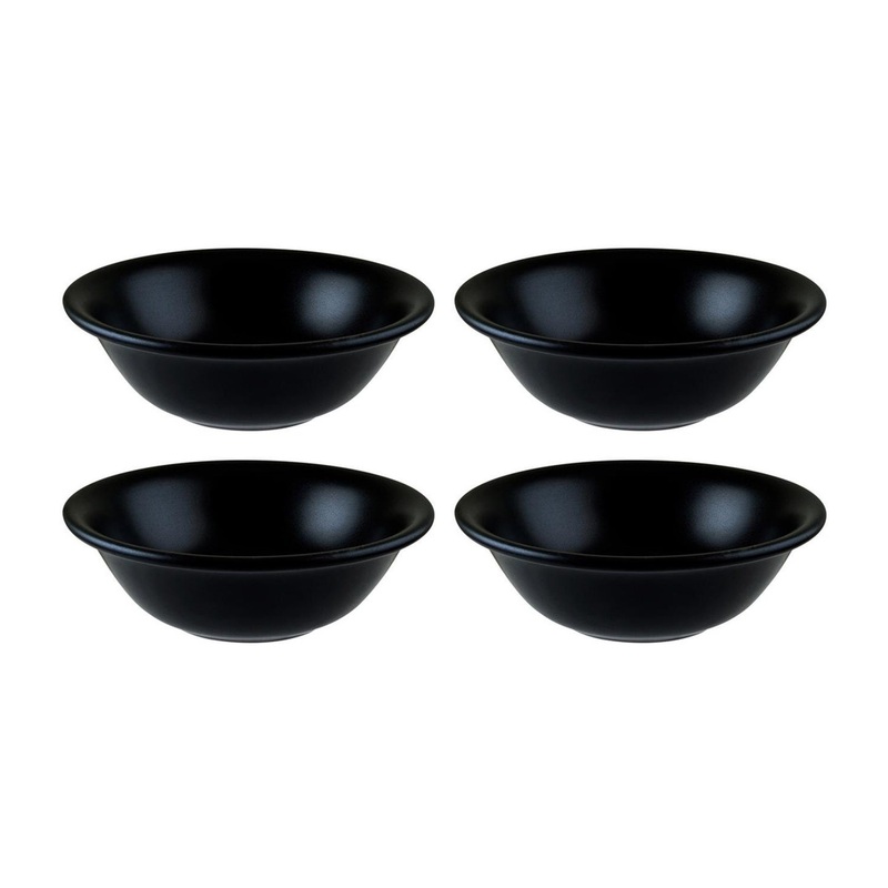 Notte dia.6.25″ h:2″ 13 oz. Round Black Porcelain Bowl (Set of 4)