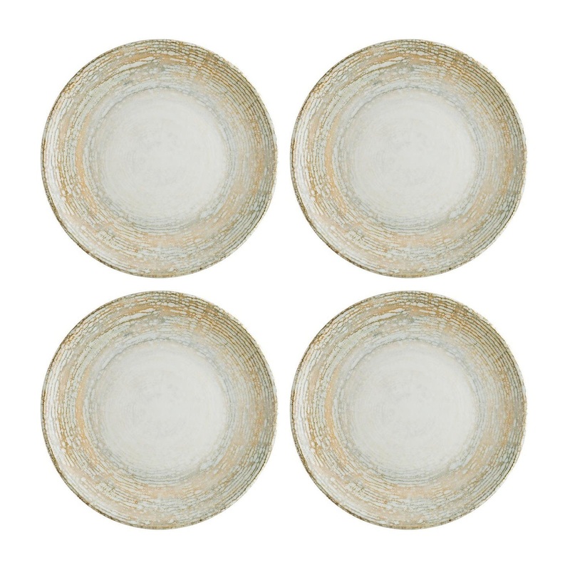 Patera dia.12″ Round Decorated Porcelain Plate (Set of 4)