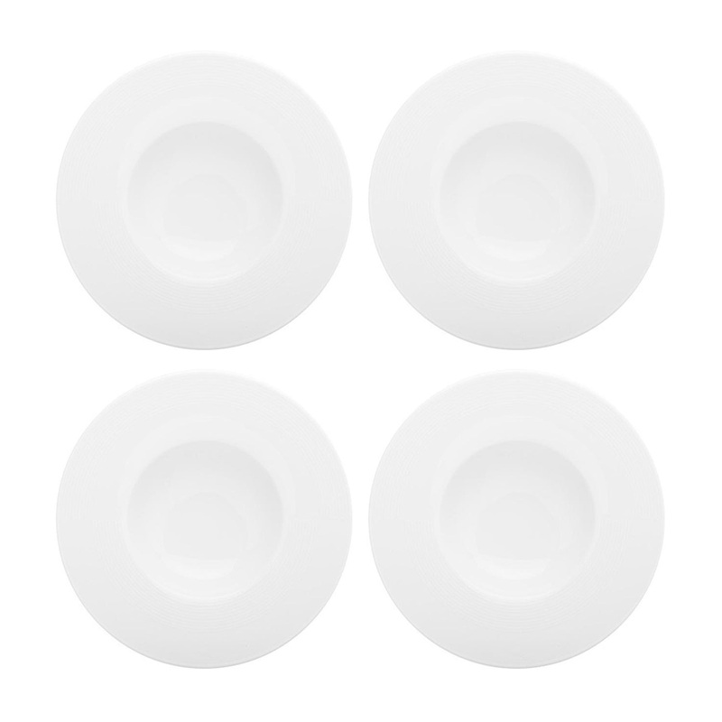 Porcelain Madrid dia.10.5″ h:2″ 13 oz. Round White Porcelain Bowl (Set of 4)