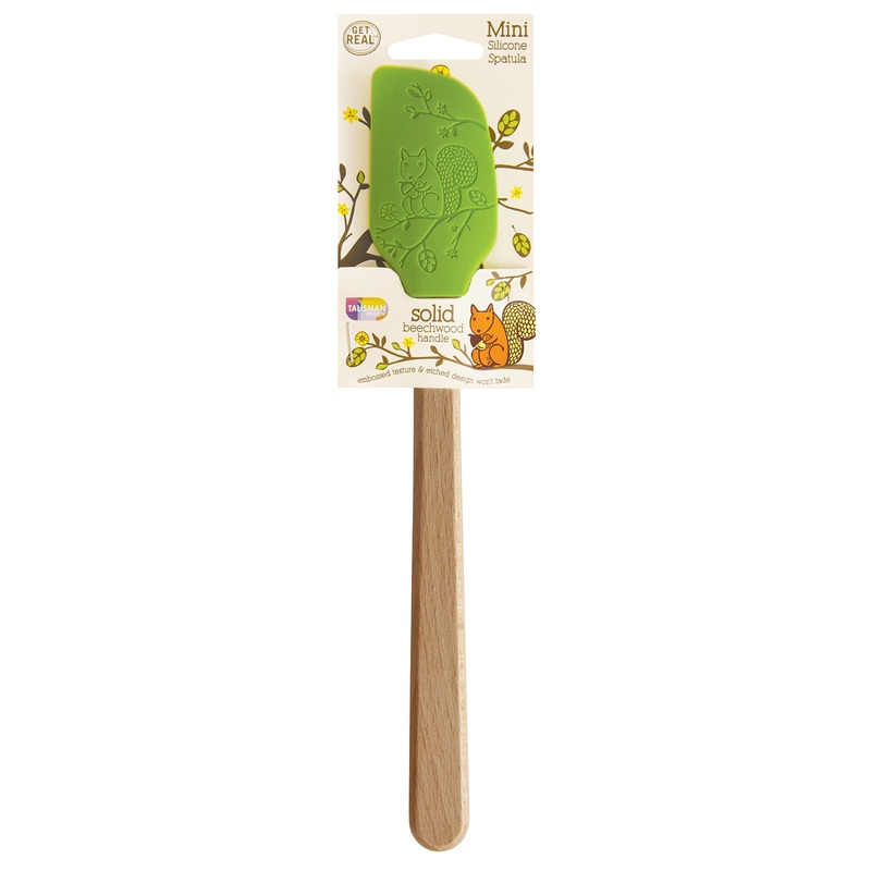 Talisman Designs Laser Etched Beechwood Mini Silicone Spatula – Woodland Collection, Set of 1