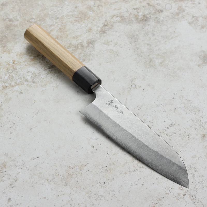 Yoshimi Kato Aogami Super Nashiji Stainless Clad 6.7″ Santoku