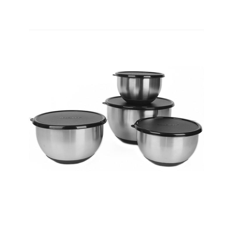 BergHOFF Geminis 8Pc 18/10 Stainless Steel Mixing Bowl Set with Lids