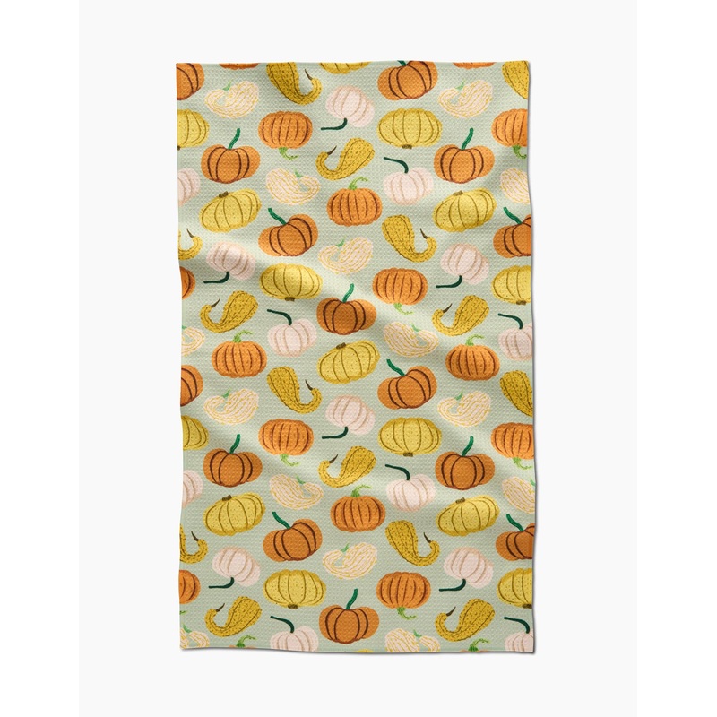 Geometry Pumpkins And Gourds Tea Towel